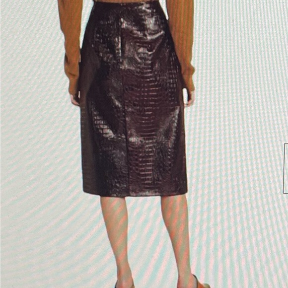 NWT Rachel Comey x Target faux crocodile skin pencil skirt brown, size 8,12,16 - Picture 2 of 16